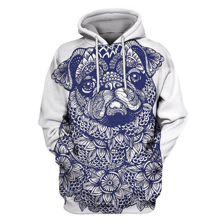 Mandala Pug Art Hoodie 01