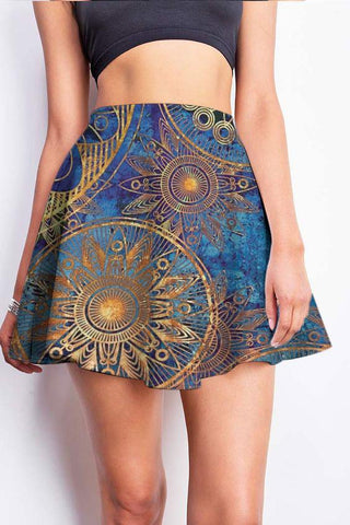 Gold Mandala Art 3D Skirt 01