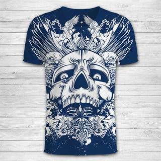 Skull 3D Art T-Shirt 002 - designfullprint