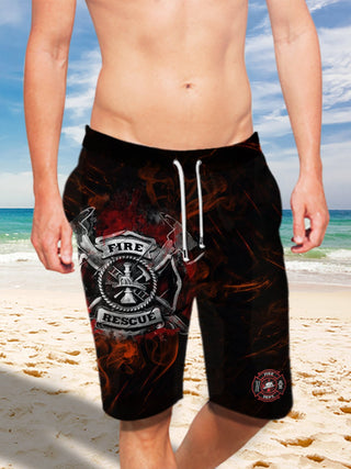 Ultra-light Drawstring Shorts for Men - FIRE RESCUE FireFighter Dept. - designfullprint