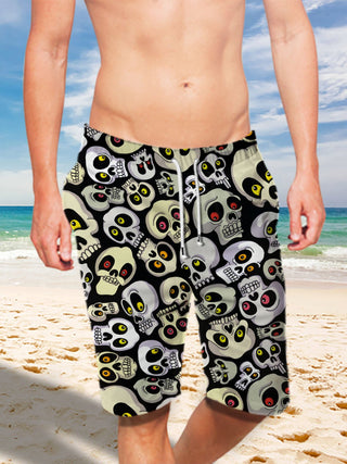 Ultra-light 3D Skull Art-wear Drawstring Shorts for Men 001 - designfullprint