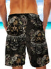 Ultra-light 3D Skull Art-wear Drawstring Shorts for Men 002 - designfullprint