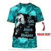 Gift For Christian Gift For Horse Lover Teal This Girl Runs On Jesus And Horses Pullover Zip Up Hoodie Sweatshirt Tshirt US Unisex Size HG