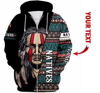 Gift For Native American Native Proud Personalized Zipup Hoodie or Pullover or Long Sleeve Shirt LN