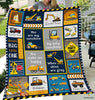 Dump Truck Construction Sherpa and Quilt Blanket CH Gift For Boy