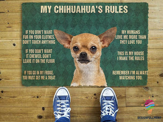 My Chihuahua Rules Welcome Doormat NHD