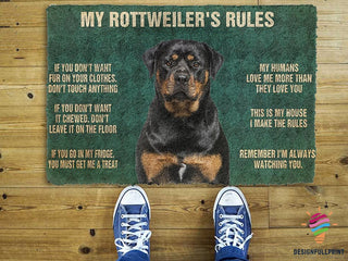 My Rottweiler Rules Welcome Doormat NHD