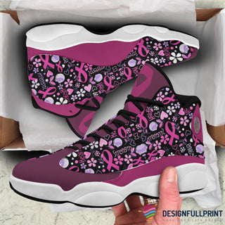 Pink Ribbon Flower Pattern Breast Cancer Awareness JD 13 Shoes HG