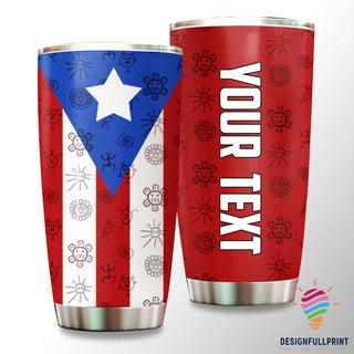 Personalized Puerto Rico Flag Stainless Steel Tumbler LN