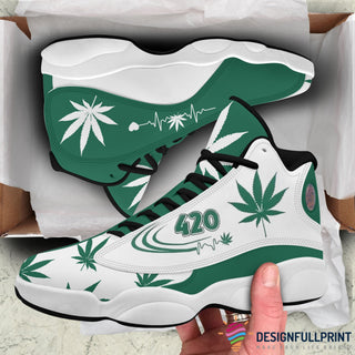 420 Day Gift For Hippie 420 Heartbeat Stoner Pot Head Pot Leaf JD 13 Shoes HG