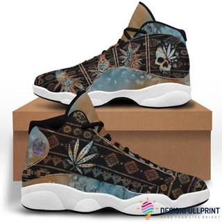 420 Day Gift For Hippie Vintage Pot Leaf Pot Head Bud JD 13 Shoes Weed Sneaker HG