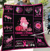 Personalized Breast Cancer Awareness Care and Cure Bear Quilt Blanket HG