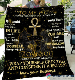 Gift For Egyptian To My Wife Blanket Gift Egyptian King And Queen Sherpa And Quilt Blanket Egyptian God