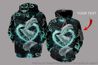 Personalized New Teal Dolphin US Unisex Size Hoodie