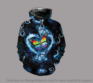Gift For Butterfly Lover Butterfly Autism US Unisex Hoodie LN Autism Gift