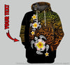 Gift For Turtle Lover Turtle Polynesian Tattoo Personalized Unisex Hoodie