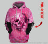 Skull Gift Pink Skull Flowers Fight Like A Warrior Personalized Unisex Hoodie