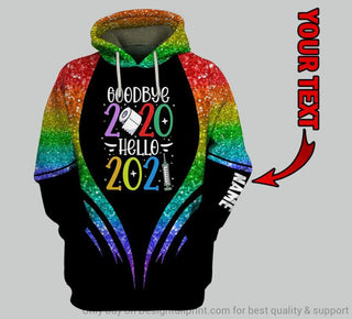 Rainbow Goodbye 2020 Hello 2021 Personalized Unisex Hoodie HG