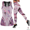 Pink Flip Flop Diamond Tank Top And Leggings Set LN