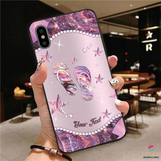 Pink Flip Flop Diamond Personalized Phone Case LN