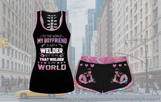 My Welder Boyfriend is My World Tank and Short Set