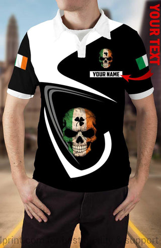 Irish Shop Skull Gift Personalized Polo Irish Skull Shirt