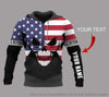 Skull Gift Gift For Veteran Lover US Skull Veteran US Flag Personalized Unisex Hoodie LN