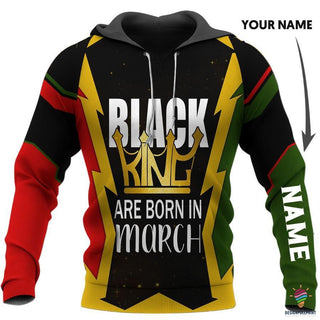 Black Pride Black King Are Born In March Personalized Unisex Hoodie LN
