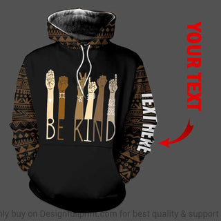 Be Kind Multi Ethnic Hands Sign Language US Unisex Size Hoodie