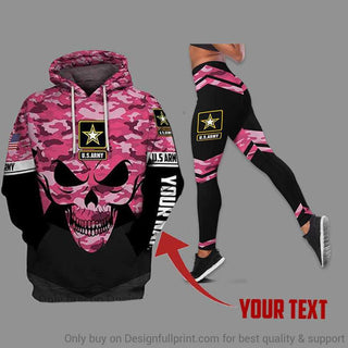 Gift For Army Personalized Pink Army Size Hoodie And Leggings Set LN