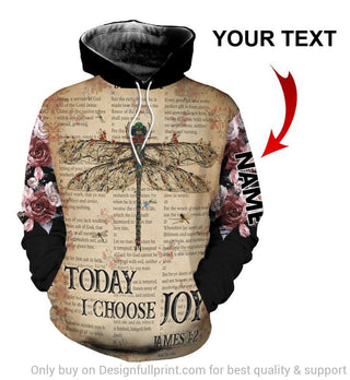 James Today I Choose Joy Personalized Unisex Hoodie