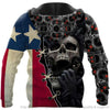 Skull Gift Texas Red Eyes Screaming Skull Personalized Unisex Hoodie