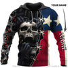 Skull Gift Texas Red Eyes Screaming Skull Personalized Unisex Hoodie