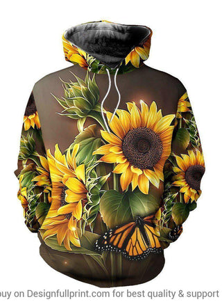 Gift For Butterfly Lover Gift For Hippie Sunflower Butterfly Personalized Unisex Hoodie