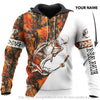 Fishing Gifts Personalized White Orange Fishing Unisex Hoodie
