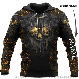 Skull Gift Yellow Eyes Skull Lava New Pattern Personalized Unisex Hoodie HG
