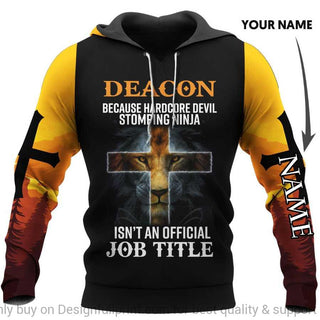 Personalized Deacon Because Hardcore Devil Stomping Ninja Is Not An Official Job Tittle Lion US Unisex Hoodie