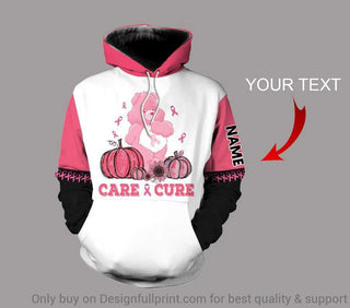 Personalized Breast Cancer Bear US Unisex Hoodie