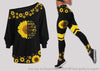 Gift For Hippie In A World Full Of Rose Be A Sunflower Off Shoulder Long Sleeves Top and Leggings Set