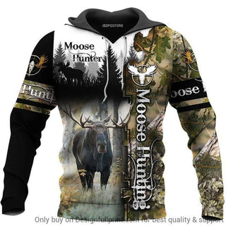 Gift For Hunting Lover Moose Hunting Hoodie LN