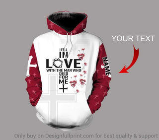 I Fell In Love With The Man Who Died For Me Personalized US Unisex Hoodie Memorial Gifts