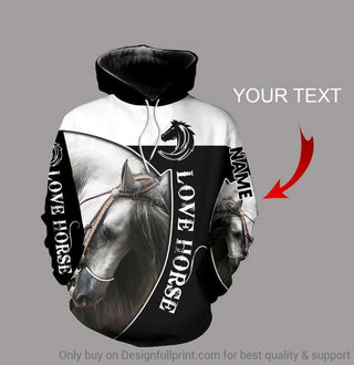 Gift For Horse Lover Personalized Love Horse Unisex Hoodie