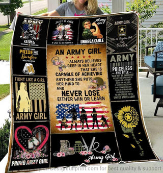 Gift For Army An Army Girl Sherpa Blanket LN