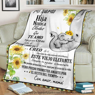 Gift For Mom Mi Querido Hija - Mom to Daughter Spanish Text Sherpa Blanket LN