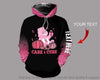 Care And Cure Pink Bear Personalized US Unisex Hoodie