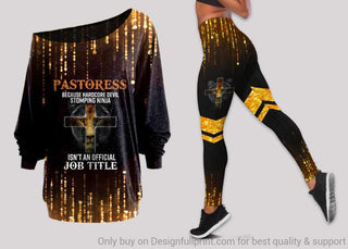 Pastoress Because Hardcore Devil Stomping Ninja Is Not An Official Job Tittle Lion Off Shoulder Long Sleeve Top and Leggings Set HG