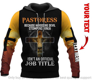 Pastoress Because Hardcore Devil Stomping Ninja Is Not An Official Job Title Lion Personalized US Unisex Hoodie HG