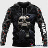 Skull Gift Personalized Red Eyes The Skull Scream Men's Hoodie