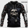 Skull Gift Personalized Red Eyes The Skull Scream Men's Hoodie
