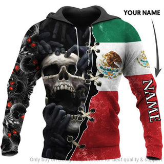 Skull Gift Mexican Red Eyes Screaming Skull Personalized Unisex Hoodie